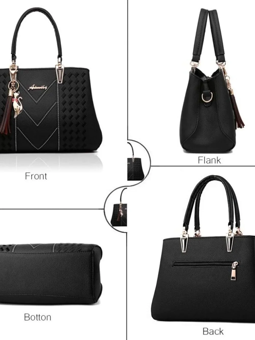 Women's 1-lager-black Shoulder Bag Ladies Satchel Messenger Tote Bag Purses